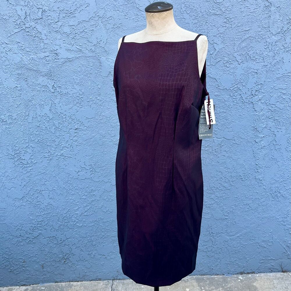Goth Dress Square Neck in Size 12 NWT Dark red Animal print 90s Y2K Clothing